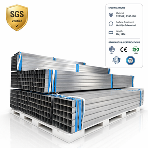 ท่อเหล็กสี่เหลี่ยมชุบสังกะสีสำเร็จรูป Q195 Q235 ขนาด <span class=keywords><strong>20x20</strong></span> ถึง 200x200 มม. สำหรับโครงสร้างโรงเรือนและนั่งร้าน ท่อเหล็ก SHS RHS ERW - Product Image 1