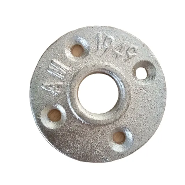 Retro Malleable Iron Threaded 1/2" 3/4" Galvanized pipe Floor Flange