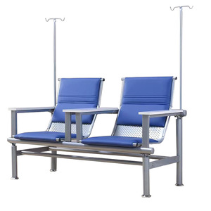 Fauteuil d'infusion Ke Ming Hospital KM-DH03 bleu 2 places avec accoudoirs pour salle d'attente de clinique - Product Image 5