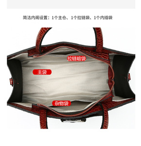 New Luxury Designer Women <b>Handbag</b> Pu Leather Evening Clutch Bags Alligator Pattern Tote Bags for Ladies - Product Image 3