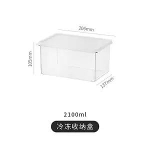 Freshness Refrigerator Preservation Bins Plastic Container Food Fridge Organizer Stackable Storage Box