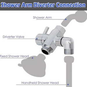 Válvula desviadora de latón para brazo de ducha, cabezal de ducha fijo, G1/2, 3 vías, componente universal de repuesto para sistema de baño - Product Image 6