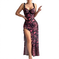 Yimenglan ODM Lingerie Sexy Imprimée en Maille Transparente, Nuisette Camisole Sensuelle, Vêtement de Nuit Séduisant et Intime