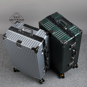 AILVNI AO Aluminum Frame Suitcase 26 Inch Large Capacity Spinner <b>Wheel</b> Travel Case <b>With</b> <b>Lock</b> Solid Color Unisex - Product Image 1