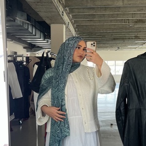 Penjualan terlaris Modal cetak ular Hijab pink Prom Hijab biru macan tutul cetak envas De Vela Hijab langsung produsen - Product Image 3
