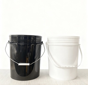 Seau à peinture en plastique PP de qualité alimentaire, vente en gros d'usine, capacité <span class=keywords><strong>5</strong></span> gallons (10,30 L), couvercle à clapet, poignée en acier, finition brillante - Product Image 1