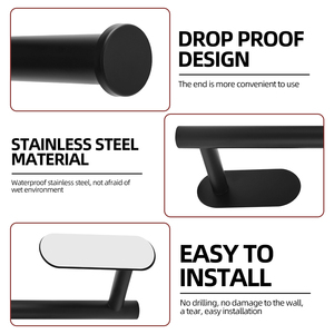 Barbiere portabagagli in lamina di <span class=keywords><strong>latta</strong></span> nero a parete porta-carta porta asciugamani Kichen - Product Image 5