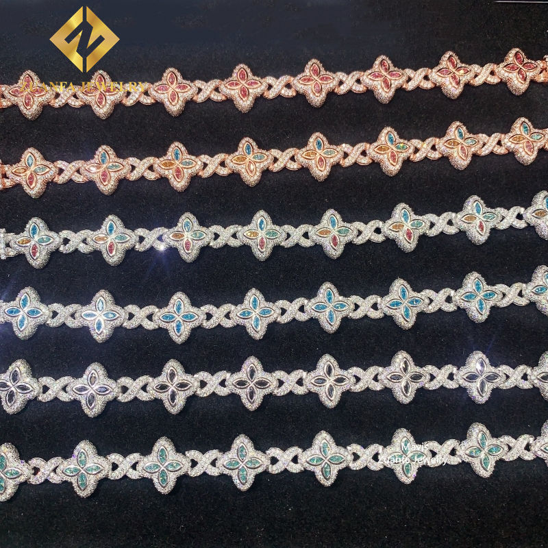 rose gold color+ colored marquise moissanite