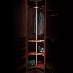 Perchero de Esquina Giratorio de 360 Grados con Estantes para Pantalones y Organizador - Product Image 4