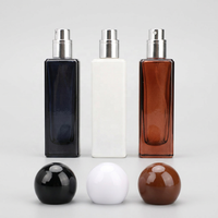 Flacon cylindrique en verre de luxe de haute qualité pour parfum 30 ml, avec bouchon à vis coloré mat à brume fine, rechargeable, pour sérum de soin de la peau, en stock