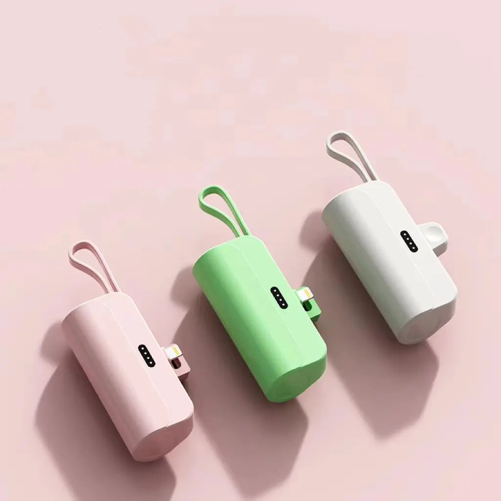 Bộ Sạc Dự Phòng Di Động 3000Mah 5000Mah Viên Nang Sạc Dự Phòng Mini Giá Đỡ Điện Thoại Di Động Sạc Nhanh Type-C 3 Trong 1