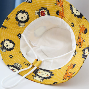 Cotton <strong>Personalised</strong> <strong>Babies</strong> Wide-brimmed Summer Daily Use Image Animal Printed Customise Bucket Sun <strong>Hat</strong> - Product Image 3