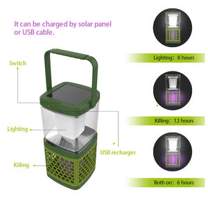 Lanterna di illuminazione esterna portatile con pannello solare cavo USB zanzara Killer lampada 5W solare USB Recharger fonte di energia elettrica - Product Image 6