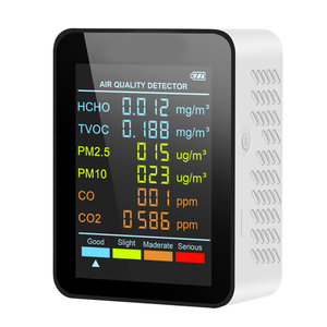 Monitor per la Qualità dell'Aria Interna 6-in-1 HCHO TVOC PM2.5 PM10 CO CO2 M8-6T con Batteria Ricaricabile Integrata per Casa, Ufficio, Auto e Ambienti - Product Image 1