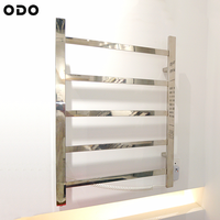 Radiador Eléctrico de Baño de Fábrica OEM, Montado en la Pared, Acero Inoxidable 304, IP44, Acero Pulido, 5 Barras Calefactoras, Secador de Toallas de Baño