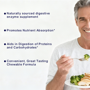 Tabletas Masticables de Enzimas Digestivas de Papaya, Fórmula Vegetariana/Vegana para el Apoyo Digestivo, Marca Privada OEM - Product Image 3