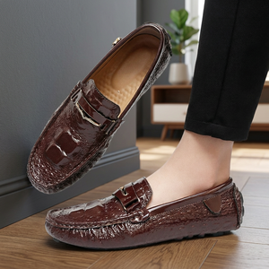Mocasines para Hombre con Punta Redonda, Zapatos Sin Cordones para Caminar, Calzado Casual de Negocios para Toda Temporada, Parte Superior de PU, Suela de Goma - Product Image 3