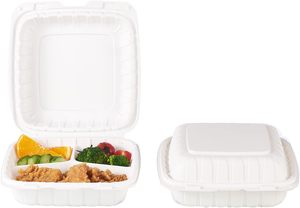 Emballages alimentaires compostables écologiques 3-en-1, boîtes à emporter jetables - Product Image 2