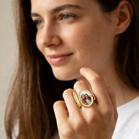 QIUHAN OEM/ODM Bague médaillon personnalisée en laiton, tendance, pour la commémoration de la naissance, avec couvercle rabattable et porte-photo, idéale pour Noël