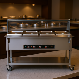 Chauffe-Plats Électrique Vevor 4 Bacs 20,6 Qt, Table Chauffante à Vapeur 2000W, Buffet Traiteur en Acier Inoxydable, Qualité Professionnelle - Product Image 2