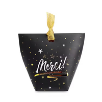 Boîte cadeau de mariage trapézoïdale personnalisée avec poignée en ruban, boîte d'emballage en carton pour bonbons et chocolats, pour fêtes, Noël, friandises sucrées