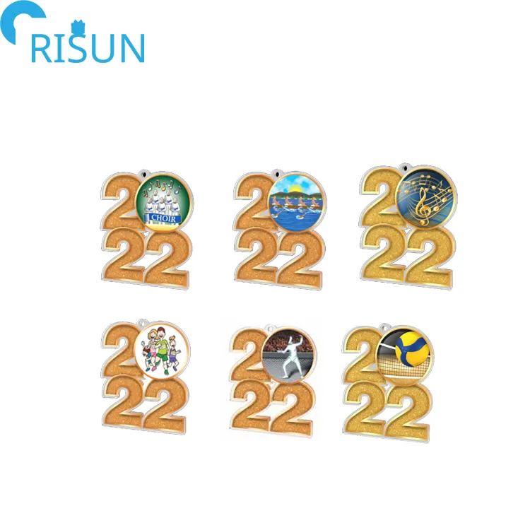 Grosir medali akrilik logo kustom perahu paduan suara Crew Fun Run Petanque perak akrilik medali voli medali trofi olahraga sepak bola