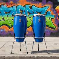 Congas professionnels en peau de buffle, percussion, 10'' 11'', en fibre de verre (ACOG 117)