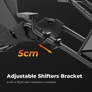 Volledig verstelbare simrace cockpit met direct drive ondersteuning, robuust stalen frame en comfortabel zitkussen, zwart modern design - Product Image 5