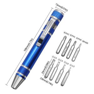 Kit de Destornilladores Magnéticos de Precisión de Bolsillo 8 en 1, Herramienta Multifuncional de Aleación de Aluminio para Relojes y Gafas - Product Image 1