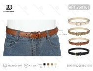 Women's 3.0cm Covered <b>Head</b> Pin Buckle Belt 110cm Casual <b>Style</b> Leather Look Belt For Everyday Wear - Product Image 1
