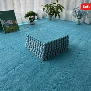 Alfombra de Piso Encajable Cuadrada de Color Sólido, Fibra de Poliéster Resistente a las Manchas, para Uso Doméstico, Sala de Estar, Dormitorio, Estudio - Product Image 1