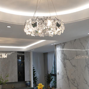 Lustre à anneau décoratif Lumières Pendentif Lumière Salon Plafonnier rond en cristal - Product Image 5