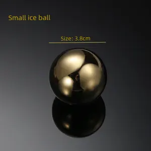 304 Stainless Steel Golden Round Shaped Large Ice ball Cube Wine Chiller Whiskey Stones