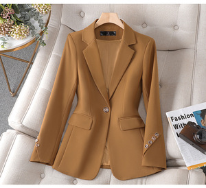 Blazer formel pour femme de haute qualité, automne, boutonné, double boutonnage, coupe ajustée, <span class=keywords><strong>veste</strong></span> de costume <span class=keywords><strong>noire</strong></span> - Product Image 4
