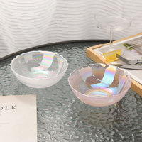 Moderne Licht Luxe Glazen Schaal Cloud Lace Design Ecologisch Microgolfbestendig Bord Fruitbord Parelmoer Moiré