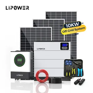 LIPOWER 53.2 V 48V 200Ah锂离子LiFePo4电源壁电池550瓦单太阳能电池板5KW 6KW 10KW太阳能系统