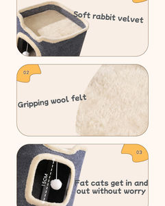 Lit d'intérieur pour chat <span class=keywords><strong>Cat</strong></span> Cave Bed Winter Warm <span class=keywords><strong>Cute</strong></span> <span class=keywords><strong>Cat</strong></span> Condo Hideaway Hut Mobilier moderne pour plusieurs animaux de compagnie lavable - Product Image 4