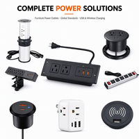 Multiprise de bureau personnalisable avec pince, 5 prises CA, chargeur rapide USB Type-C, rallonge électrique pour comptoir