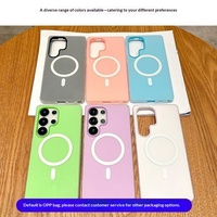 Coque de téléphone magnétique 2-en-1 en silicone gel pour S24/S25 Ultra/A56, finition mate, design couleur unie, résistante aux chutes