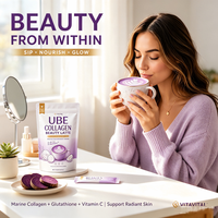 Poudre de Latte Beauté au Collagène Ube avec Collagène Marin, Glutathion et Vitamine C pour le Soutien de la Santé de la Peau, Marque Privée OEM
