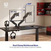 Soporte de Escritorio para Dos Monitores PS140 de 13"-32" con Resorte de Gas, 9 kg, Económico, Soporte para Pantalla Doble, Soporte VESA para Computadora