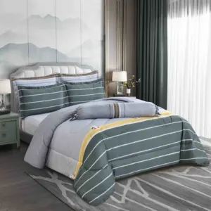 Bán buôn tùy biến giá rẻ Vua kích thước giường chần chà nhám 90gsm sợi nhỏ trang trí nội thất giường tờ 4/7/8 cái Comforter Bộ - Product Image 1