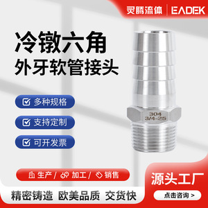 Raccord en acier inoxydable 304 à filetage mâle pour tuyaux d'eau et flexibles, bouchon hexagonal pour raccords de tuyaux - Product Image 2