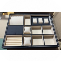 Boîte de rangement et de tri réglable à un seul niveau en cuir PU de luxe pour bijoux et montres, idéale pour l'organisation de la garde-robe et du placard