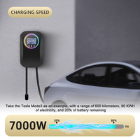 Nouvelle borne de recharge pour véhicules électriques de niveau 2 de 7 kW, type 2 SAE J1772, Wallbox 32A, station de recharge intelligente EVSE, IP66 pour usage domestique, contrôle par application Tuya, RFID
