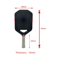 Pala de Pickleball Gen5 sin Bordes de Fibra de Carbono de 16 mm, Termoformada por Presión en Caliente con Núcleo de Espuma Pura, Aprobada por la USAPA
