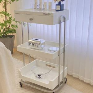Modern Salon <b>Trolley</b> With Drawer And Tray 4 Wheel Plastic Cart For Beauty Tools Minimalist Design Easy <b>Moving</b> - Product Image 1