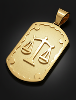 Nouveau design Z H – Pendentif unisexe en laiton plaqué or 24 carats, motif géométrique hip-hop, chaîne cubaine, constellation, équilibre – Cadeau idéal