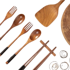 Ensemble d'ustensiles en bois durables et écologiques du Vietnam 100% naturel à bon prix - Product Image 6