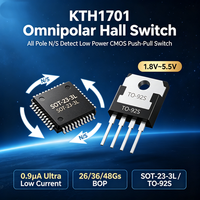 Capteur de commutation Hall omnipolaire CONNTEK KTH1701 1.8V-5.5V, détecteur CMOS Push-Pull basse consommation, 8KV ESD, -40~85°C, conforme RoHS, SMD